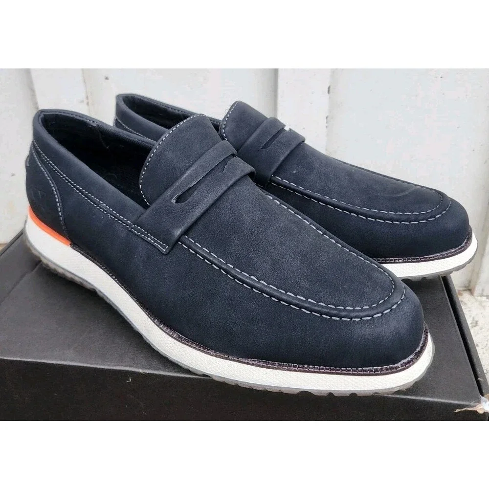 New York Company Mens Ronan Dress Loafers Shoes, Black, US Size 10.5, NEW!!